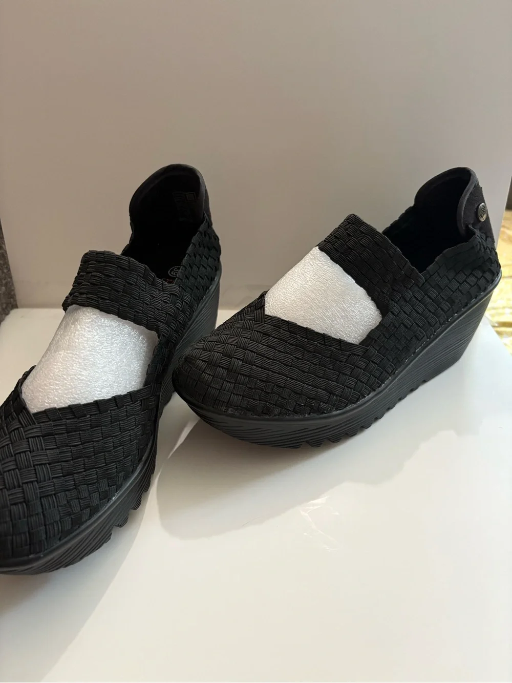 bernie mev. Black Woven Platform Slip-On platform